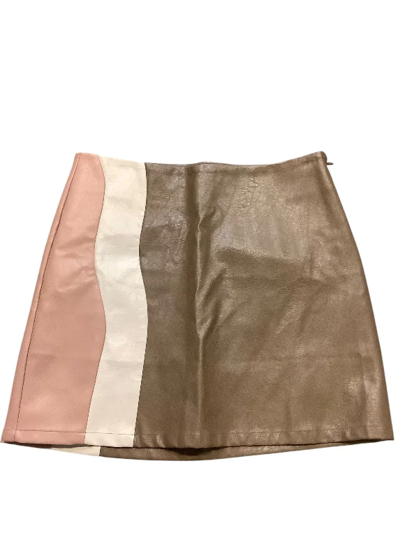 Skirt Midi By Le Lis In Brown, Size: M