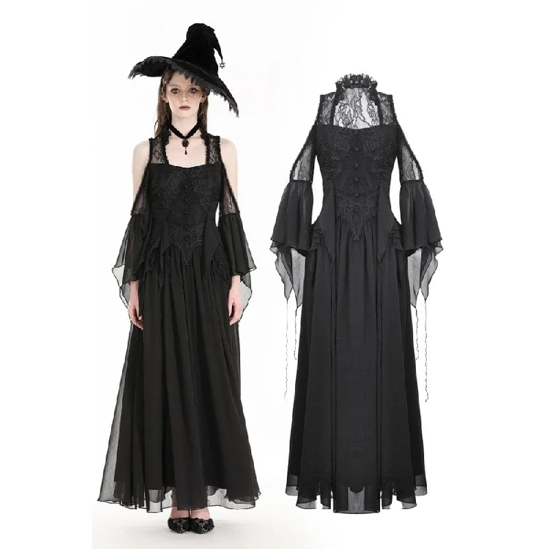 Women's Gothic Off-the-shoulder Lace Splice Halloween Dress Wedding Dress