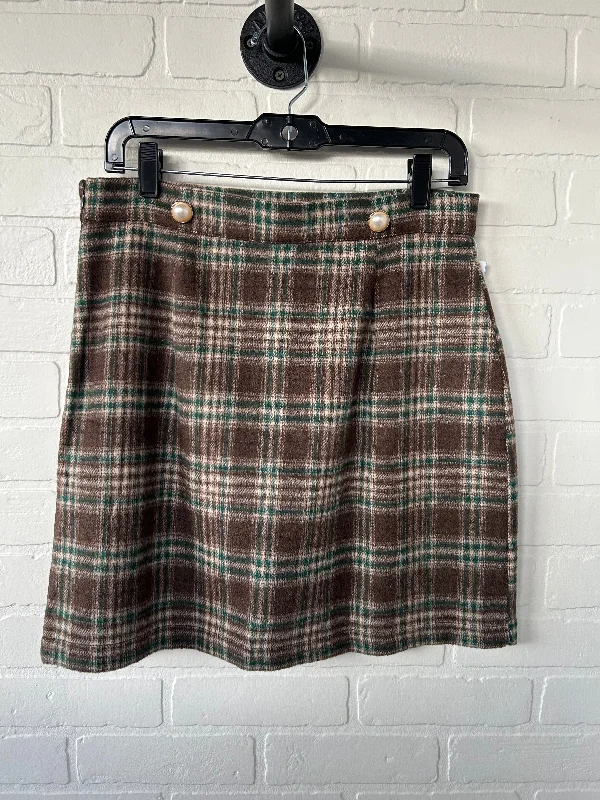 Skirt Mini & Short By Shein In Brown & Green, Size: 12