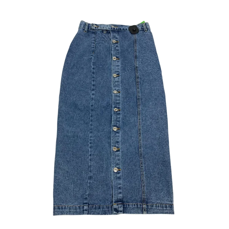 Skirt Midi By Vestique In Blue Denim, Size: S