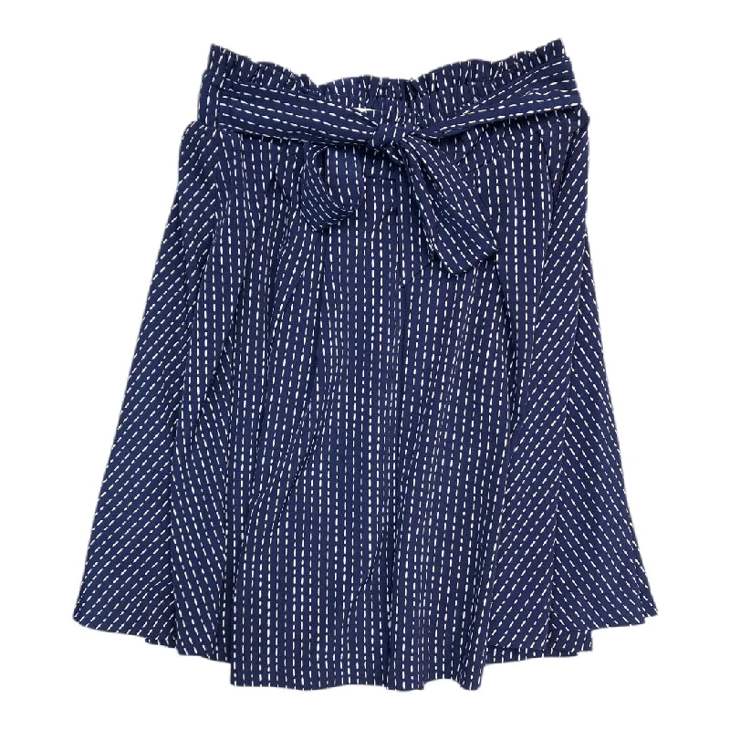 Skirt Midi By Joa In Blue & White, Size: M