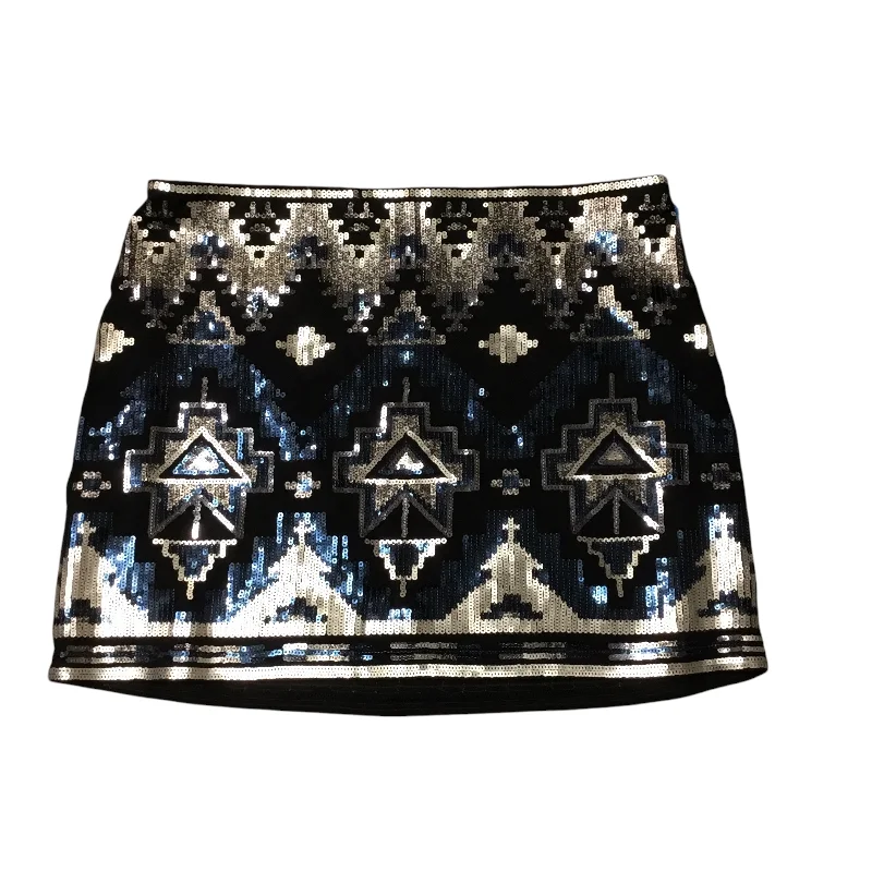 Skirt Mini & Short By Express In Black & Blue, Size: M