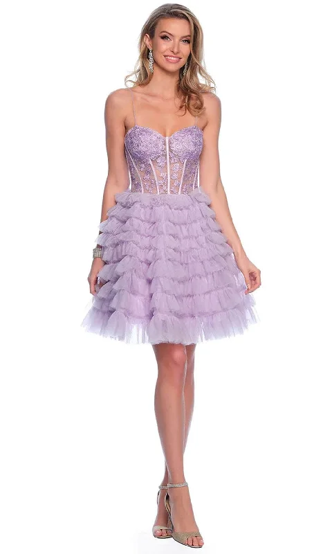 Dave & Johnny 11766 - Sweetheart Tiered Skirt Cocktail Dress