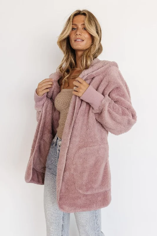 Melrose Teddy Jacket | Dusty Lilac