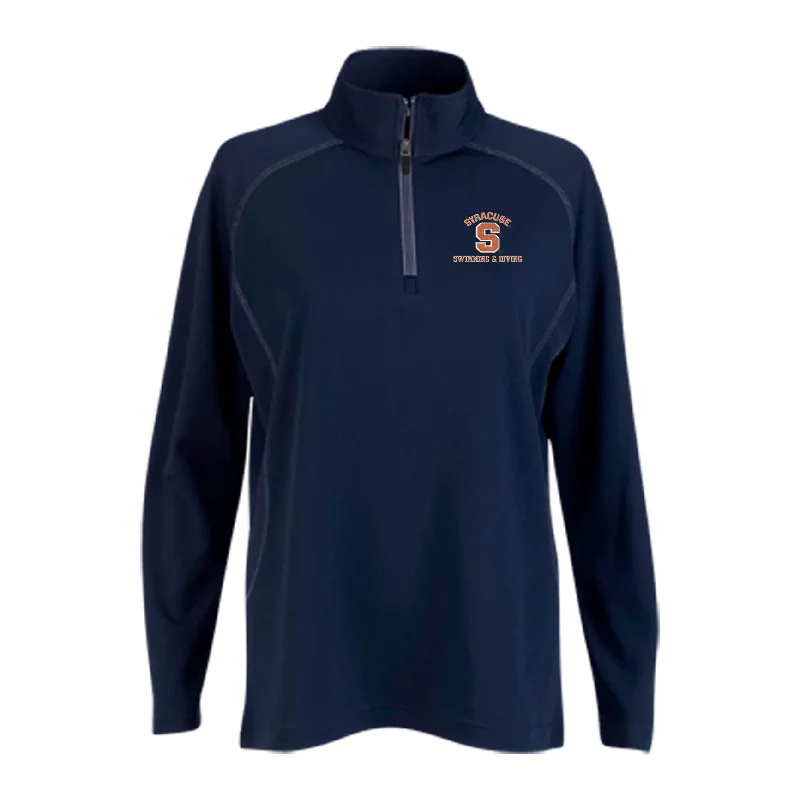 Vansport Ladies Syracuse Swimming & Diving Twill Knit 1/4 Pullover