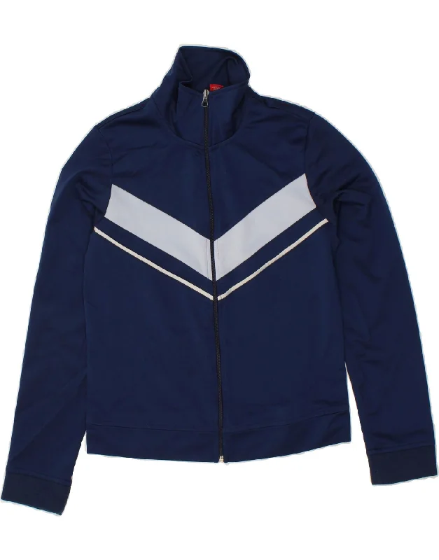 MOSSIMO Womens Tracksuit Top Jacket UK 14 Large Navy Blue Colourblock