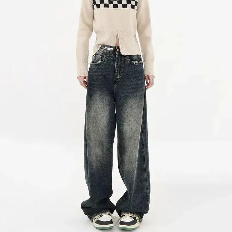 High Waist Harajuku Retro Wide Leg Jeans