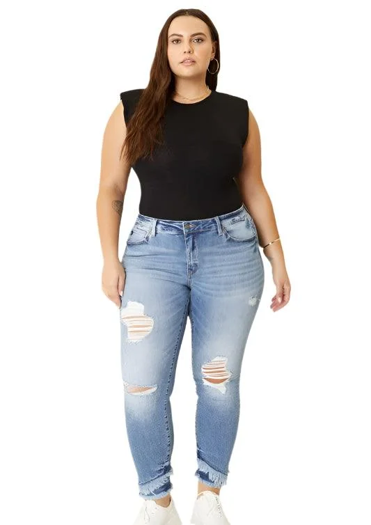 Plus Mid Rise Ankle Skinny Jeans