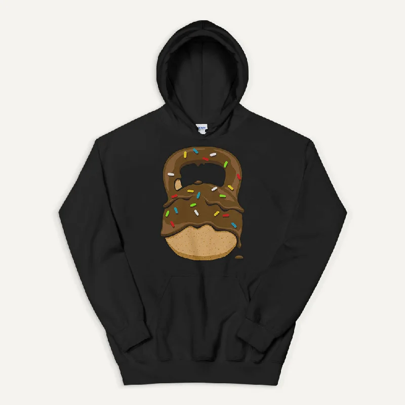 Chocolate-Glazed Donut With Sprinkles Kettlebell Design Pullover Hoodie