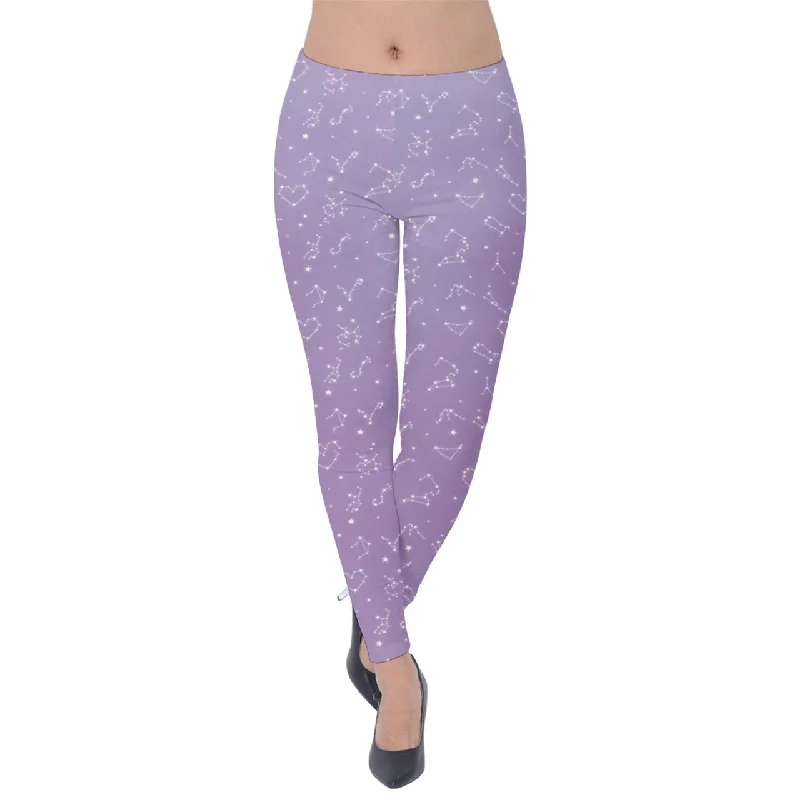 Fluffy Constellation Lavender Velvet Leggings