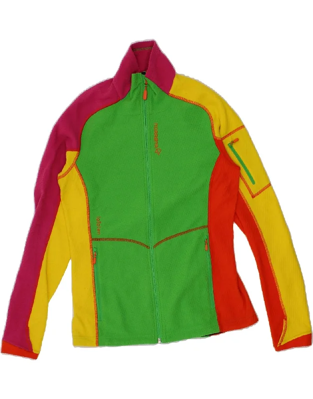 NORRONA Womens Tracksuit Top Jacket UK 14 Medium Multicoloured Colourblock