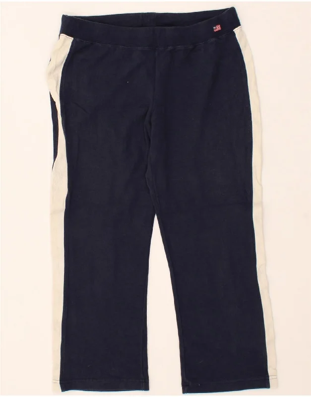 RALPH LAUREN Womens Tracksuit Trousers UK 10 Small  Navy Blue Colourblock