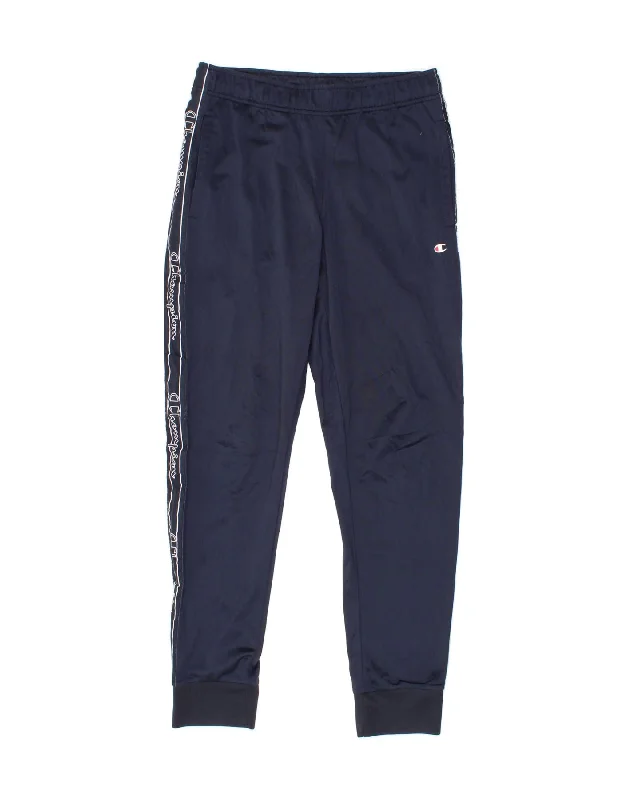 CHAMPION Womens Graphic Tracksuit Trousers Joggers UK 10 Small  Navy Blue