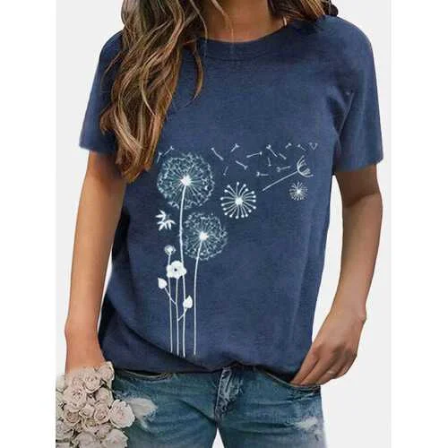 Casual Flower Print T-shirt