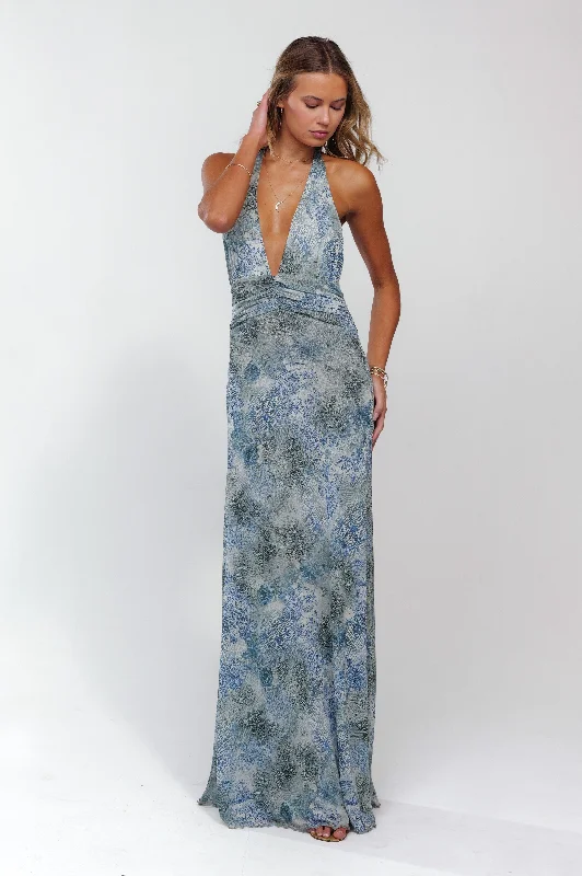 Classic Retro Chelsea Maxi Dress in Siren
