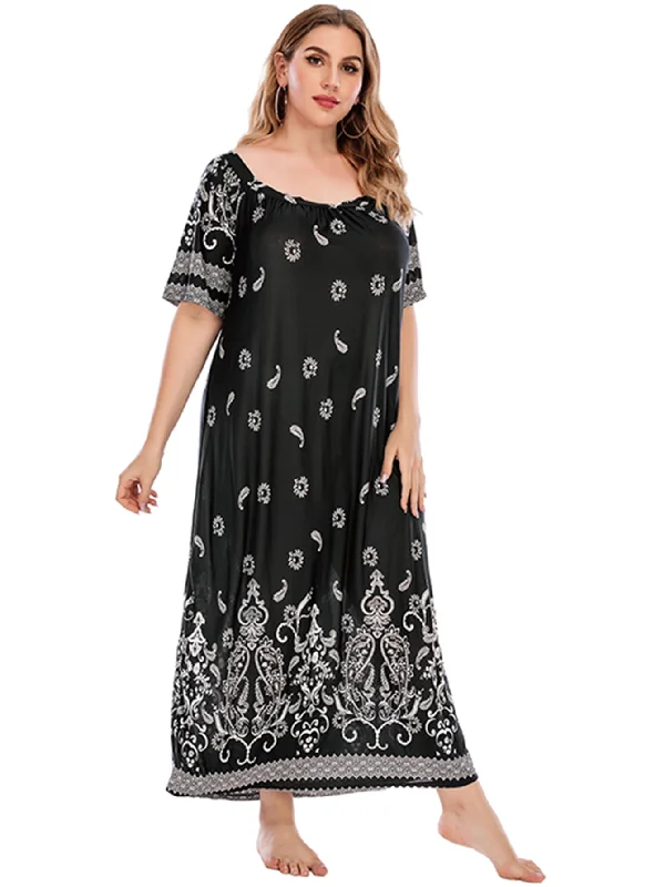 Moisture wicking KittenAlarm - Plus size Print Pullover Dress Tee Dress