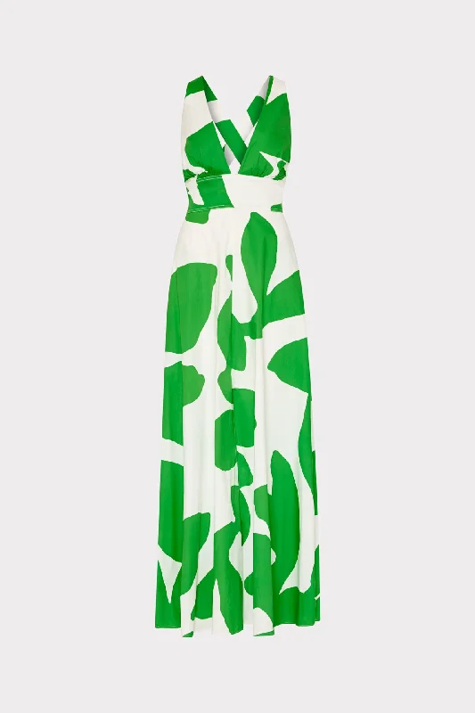 Comfortable and simple Catarina Grand Foliage Poplin Maxi Dress