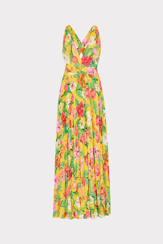 Minimal Style Oria Tulip Rosette Pleated Dress