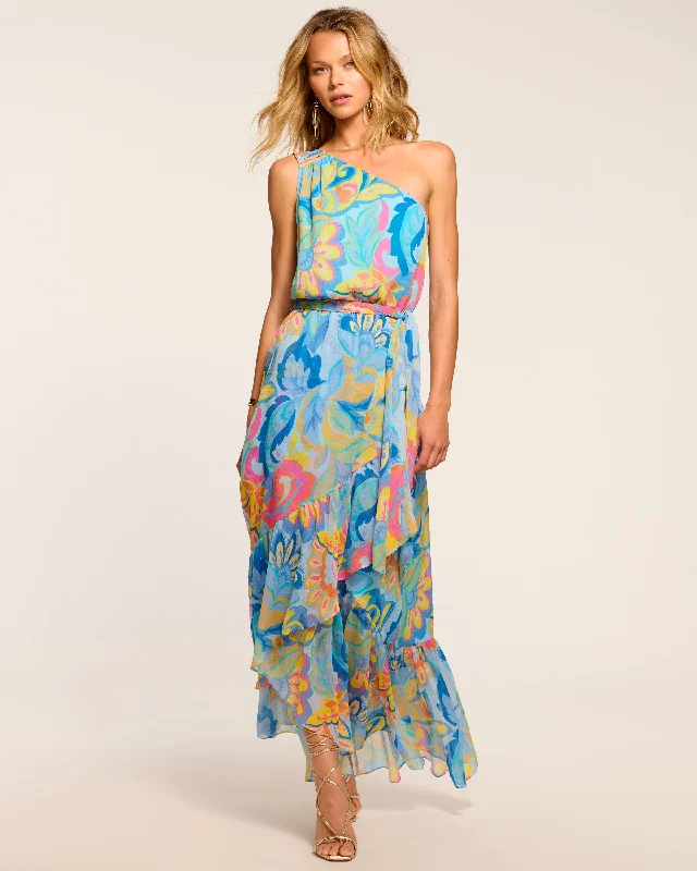 Comfortable down Nicola One-Shoulder Maxi Dress