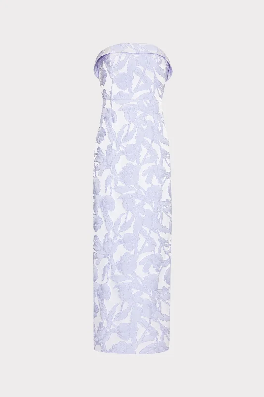 Elegant Style Tulip Jacquard Strapless Dress