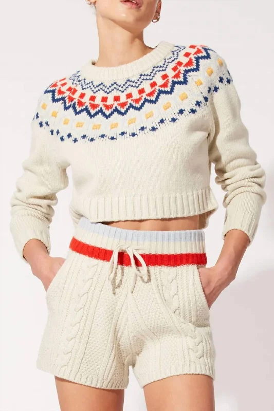 Carley Sweater In Ivory Multi