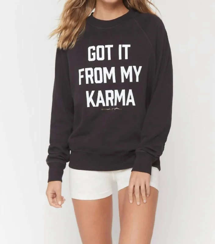 Karma Old School Terry Sweatshirt In Vintage Black