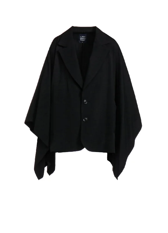 WOOL GABARDINE FLARED SLEEVE JACKET