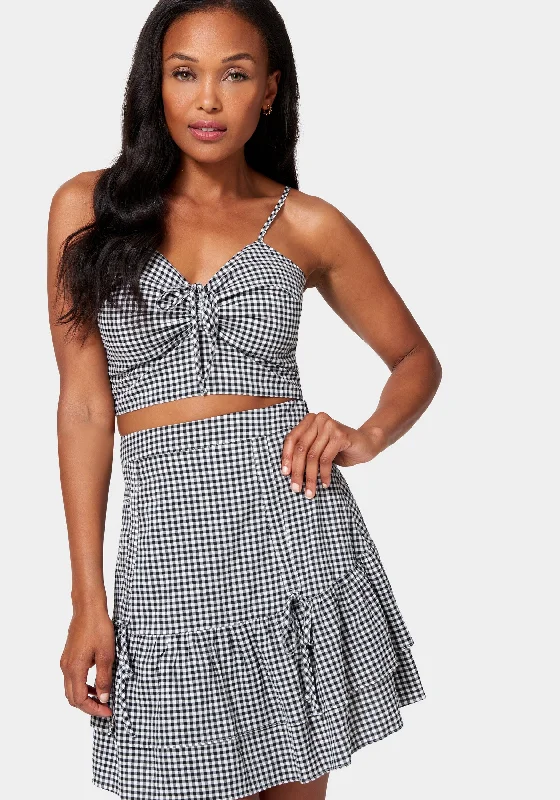 Mini Gingham Ruched Front Cami