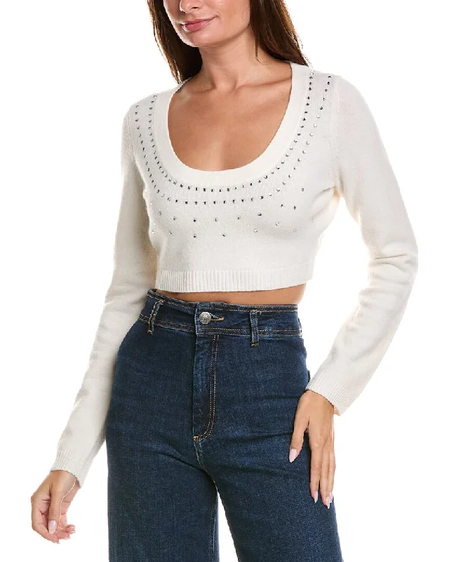 Minnie Rose Cropped Cashmere Sweater