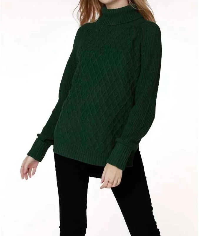 Raglan Turtleneck Sweater In Hunter