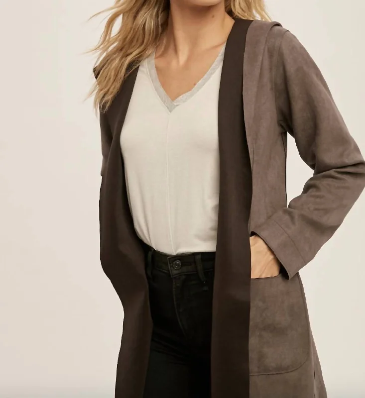 Suede Jacket In Charcoal