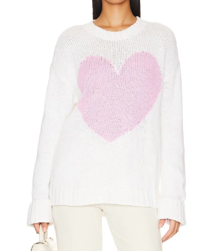 Sweetheart Sweater In Pink Heart