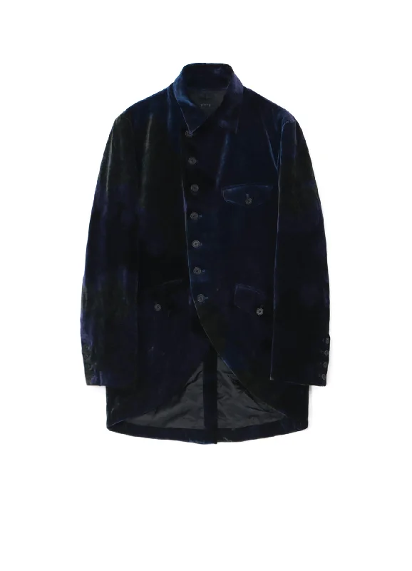 TIE-DYE VELVET SEMI-DOUBLE-BREASTED JACKET