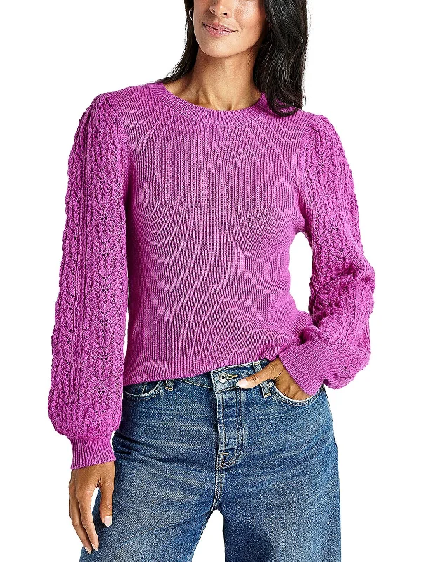 Womens Knit Cashmere Cotton Blend Pullover Sweater