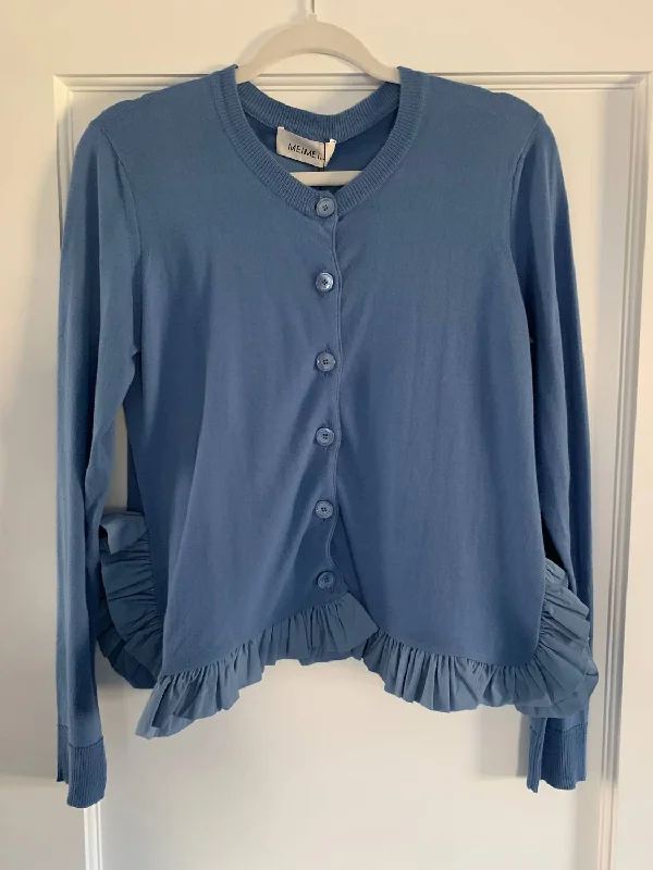 Women's Ruffle Cardigan In Blue