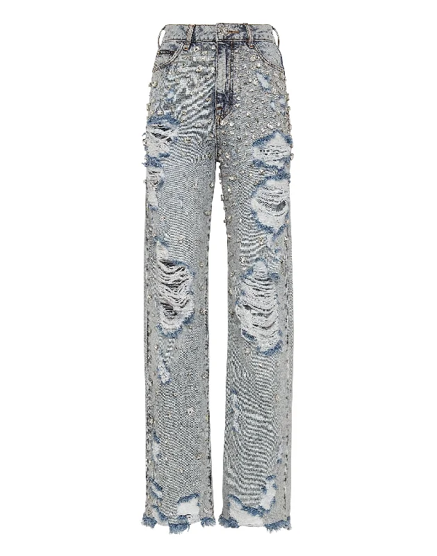 Denim Trousers Palace Fit Crystal