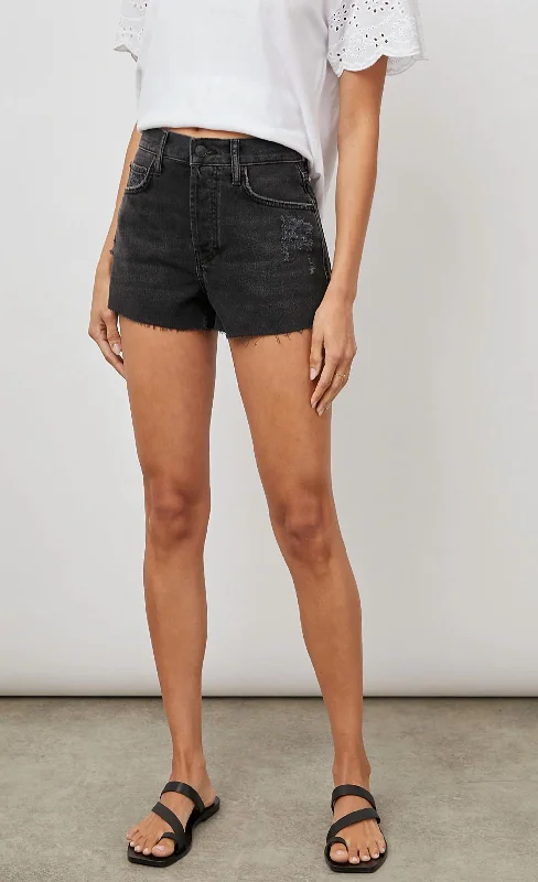 Fairfax Denim Shorts In Ash Black