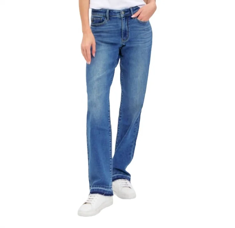 Mid-Rise Dad Jean W/released Hem In Blue Denim