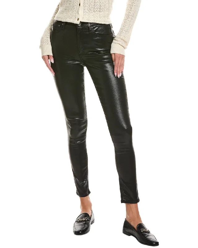 rag & bone Nina Coated Black High-Rise Skinny Jean