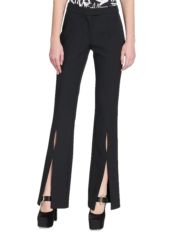 Womens Woven Cut-Out Dress Pants