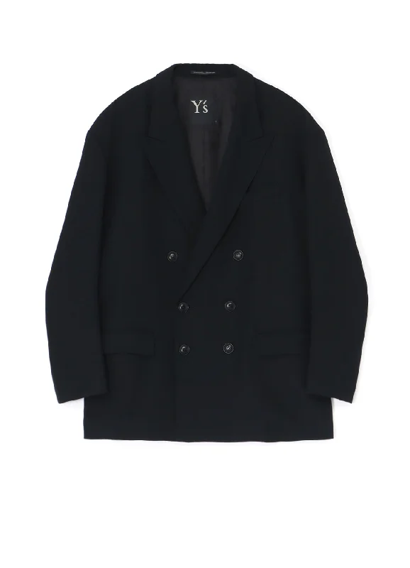 WOOL GABARDINE OVERSIZED TAILORED JACKET