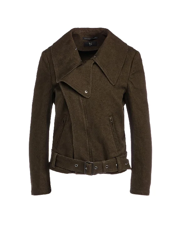 C/LI GABARNINE BIKER JACKET