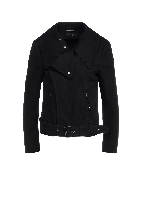 C/LI GABARNINE BIKER JACKET