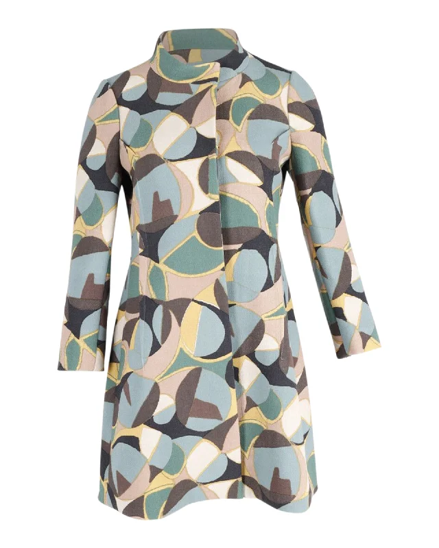 Marni Patterned Coat in Multicolor Wool