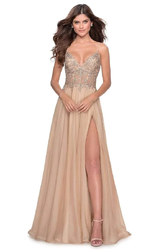 La Femme - 28543 Embellished V-neck Junior Prom Dress