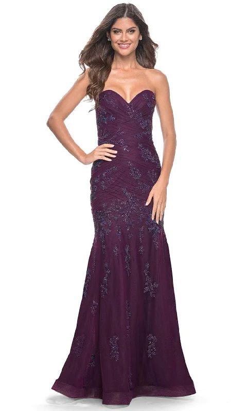 La Femme 32121 - Ruched Trumpet Prom Gown